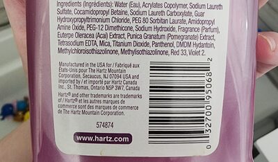 hartz dog shampoo - Ingredients - en