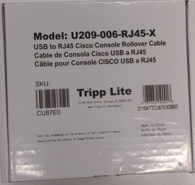 USB to RJ45 Cisco Console Rollover Cable - Product - fr