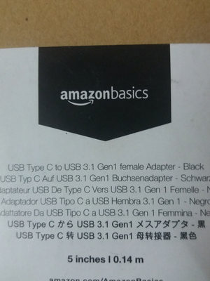 AmazonBasics USB 3.0 Type C to USB A Female Adapter(Black) - Product - en