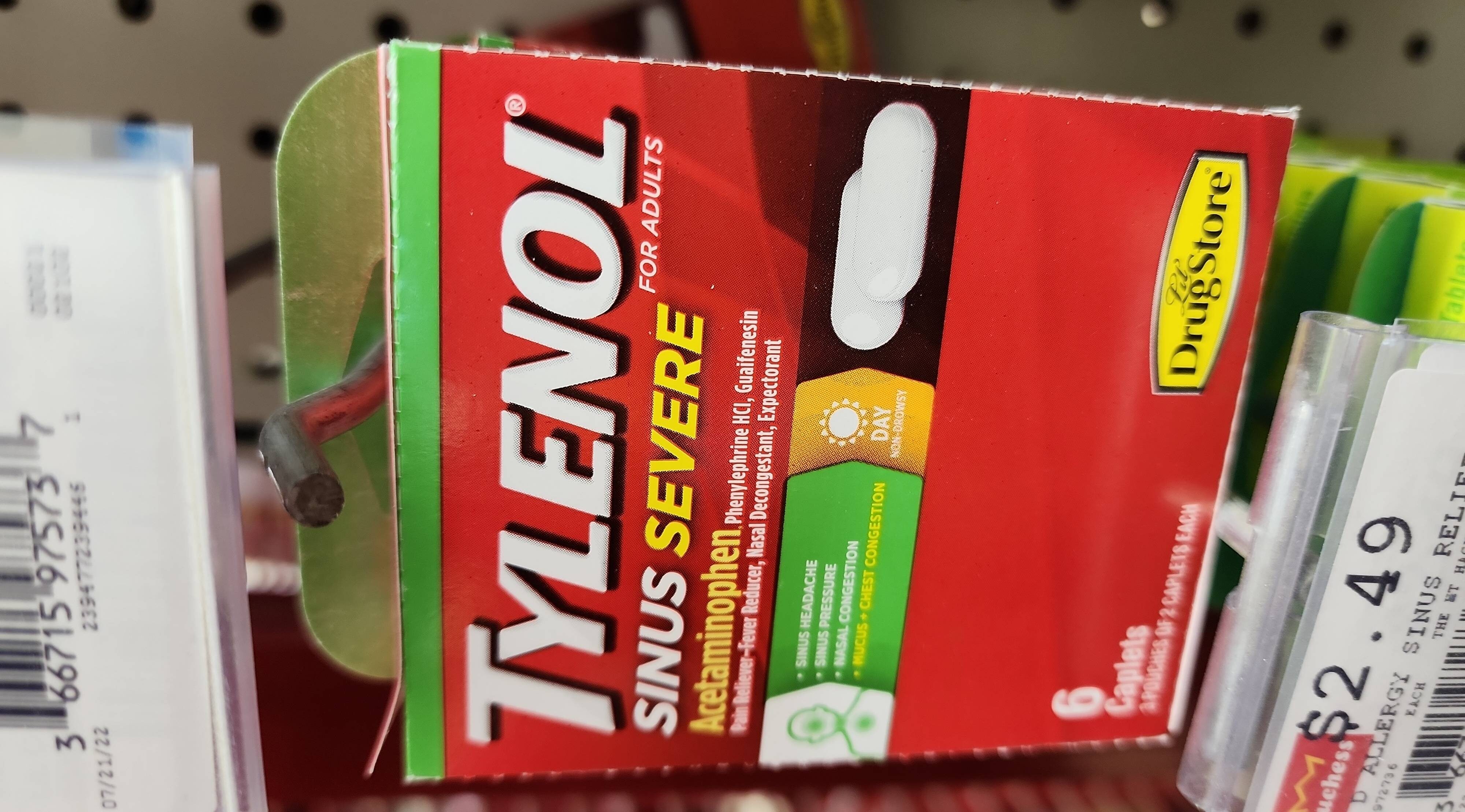 Tylenol sinus severe trial peg - Product - en