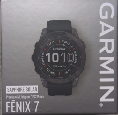 fēnix® 7 Sapphire Solar
Titane avec revêtement Carbon Gray DLC et bracelet noir - 1
