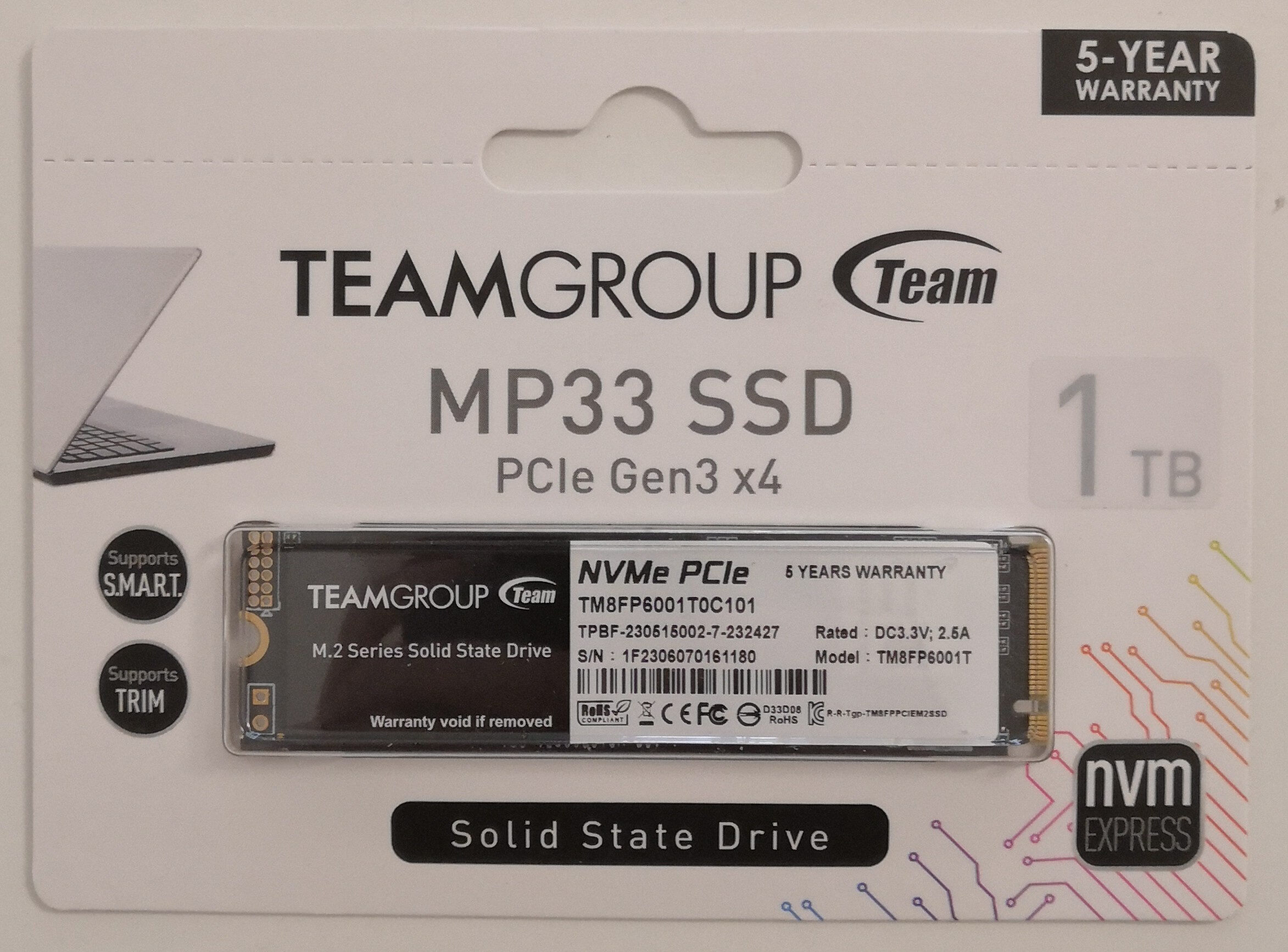 MP33 SSD PCIe Gen3 x4 1 TB - Product - de
