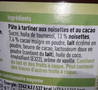 Pâte à tartiner - Ingredients - fr