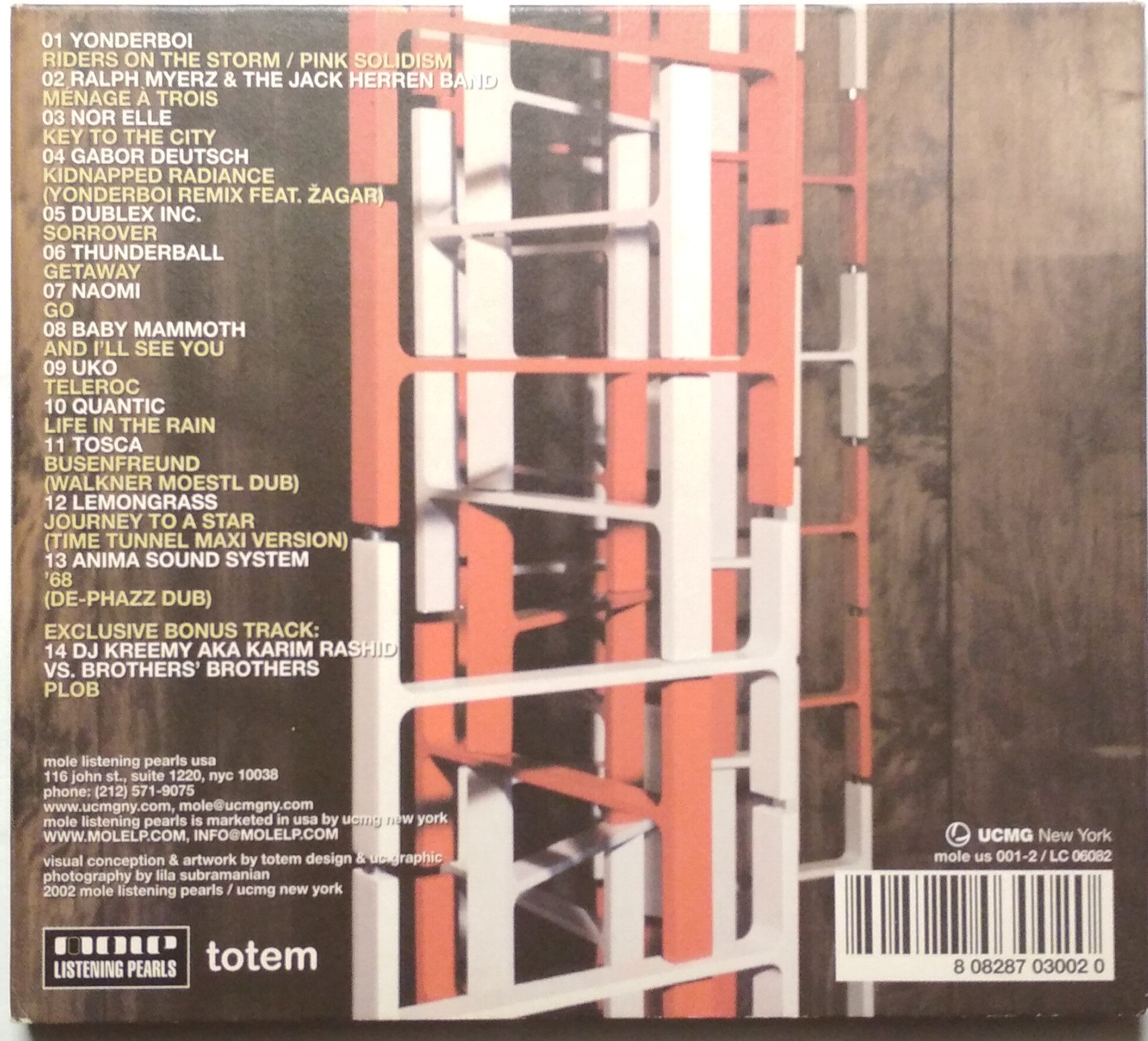 The Listening Room Volume One @ totem Design NYC - Ingredients - de