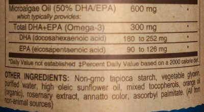 Vegan Omega-3 DHA-EPA 300 mg - Ingredients - en