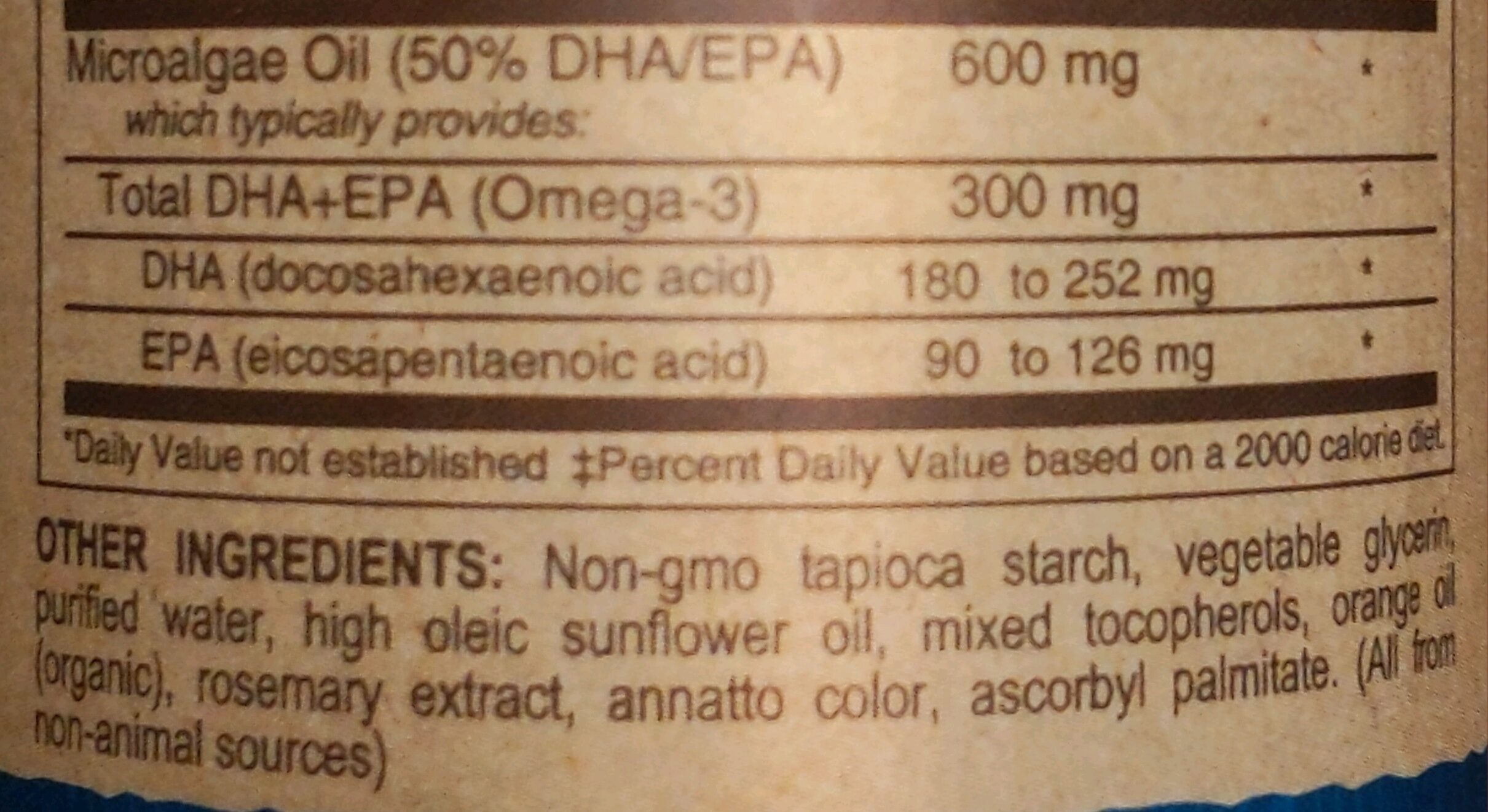 Vegan Omega-3 DHA-EPA 300 mg - Ingredients - en
