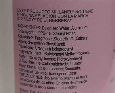 millanel sexy - Ingredients