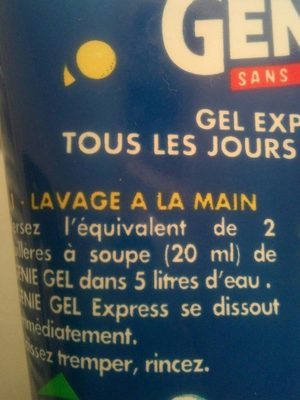 Lessive Gel Express à La Main Genie, - Ingredients - fr