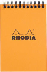 Rhodia Bloc Spiralé, Format A6, Quadrillé 5X5, Orange - 1