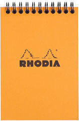 Rhodia Bloc Spiralé, Format A6, Quadrillé 5X5, Orange - Produit - fr