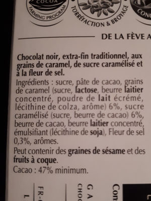 minet chocolat noir caramel pointé de sel - Ingredients - fr