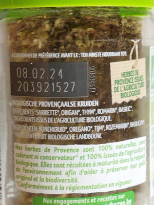 herbes de Provence bio - Ingredients - fr