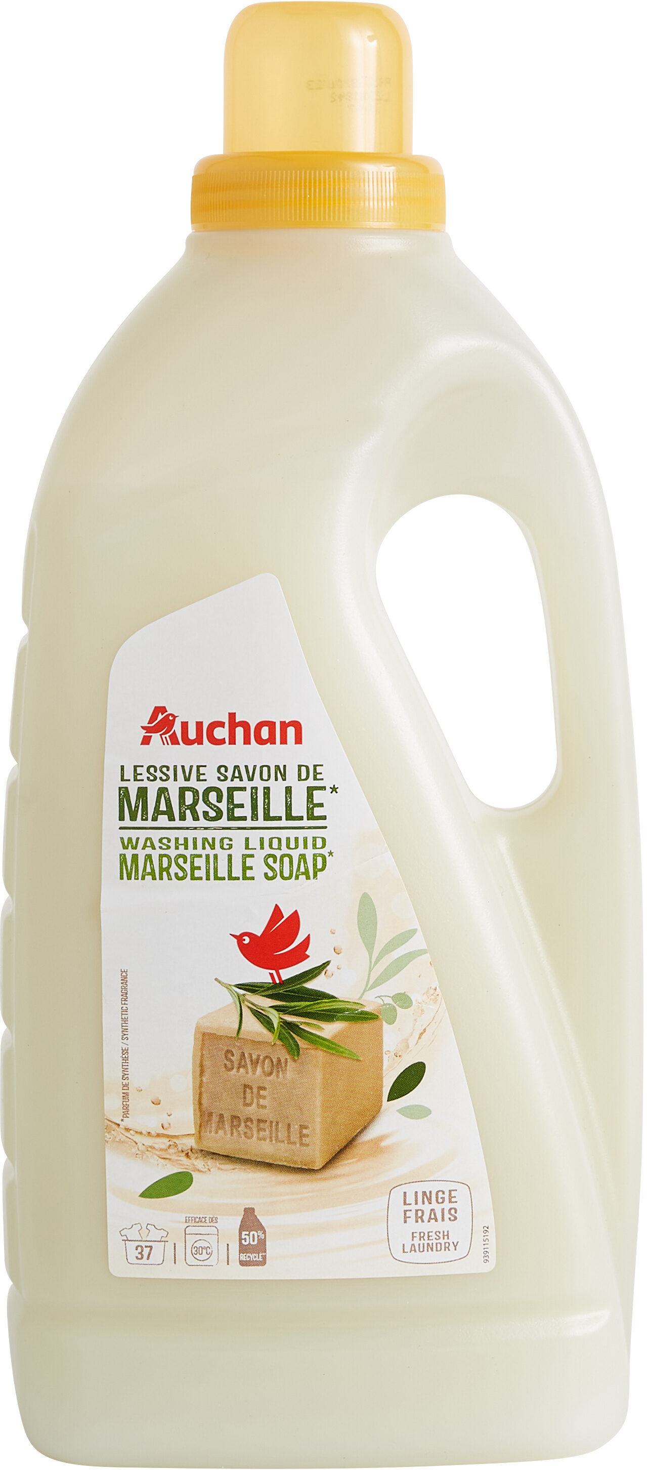 Auchan lessive liquide savon de marseille 37 doses 2l - Product - en