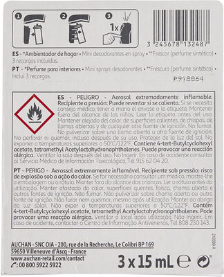 Auchan distributeur decoratif + mini sprays freshnessentiel 3*15ml - Product - fr