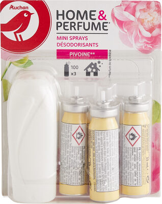 Auchan distributeur decoratif + mini sprays fleur de pivoine 3x15ml - Produit - fr