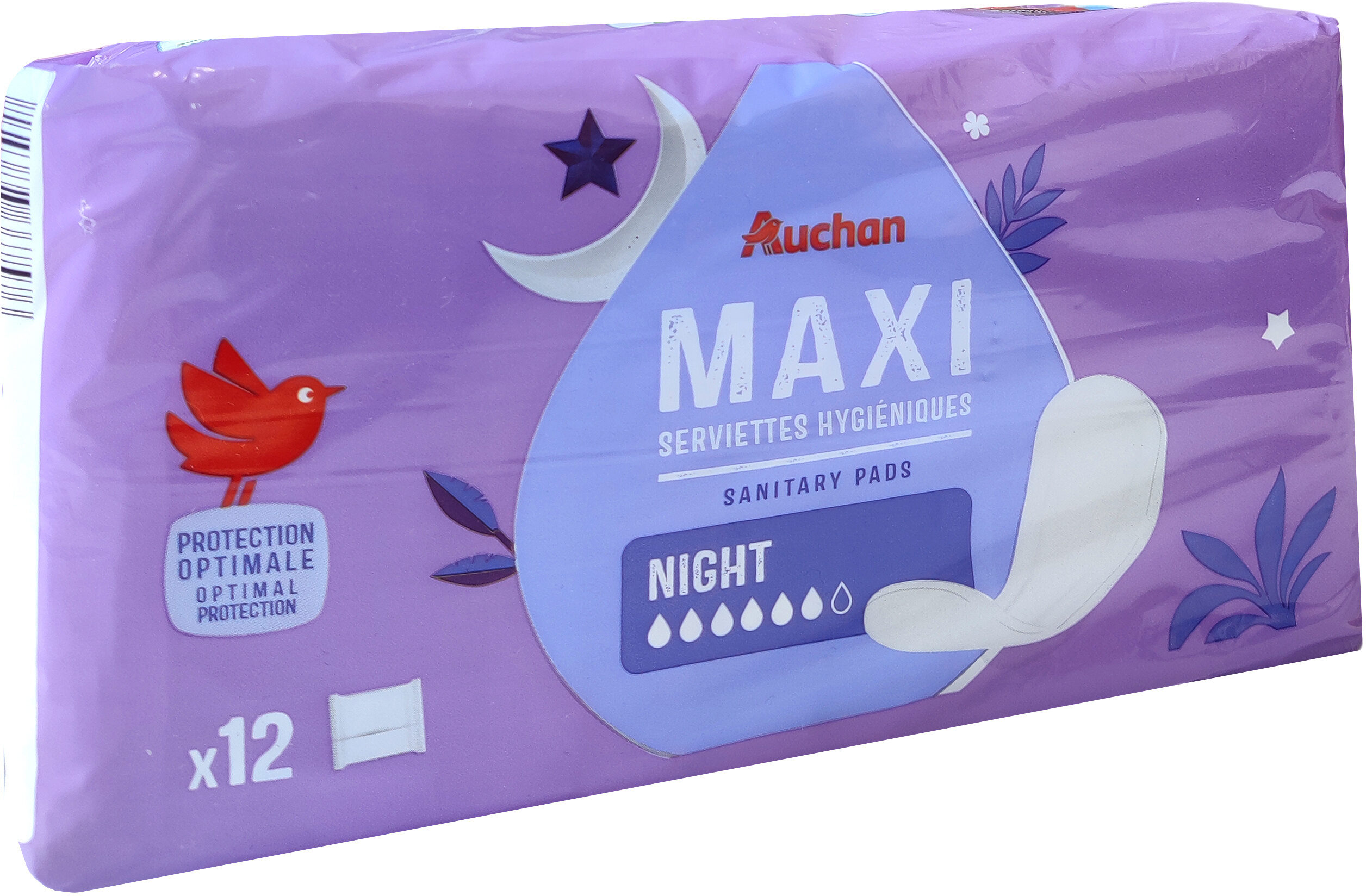 Serviettes hygiéniques Maxi Night x12 - Produit - fr