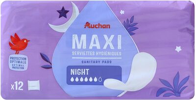 Serviettes hygiéniques Maxi Night x12 - Produit - fr