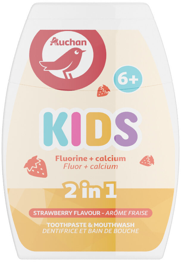 Auchan - dentifrice et bain de bouche enfant - 2en1 - enfants 6 + - 75ml - Product - fr