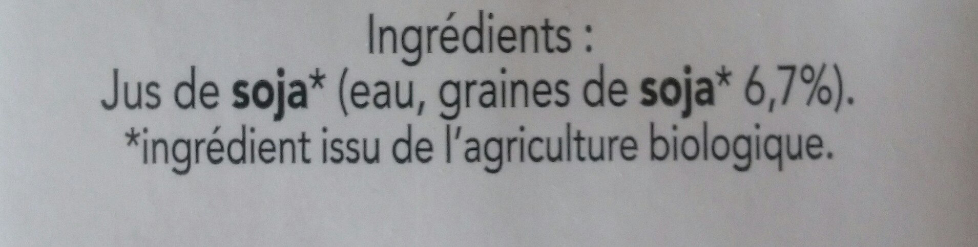 soja nature bio - Ingrédients - fr