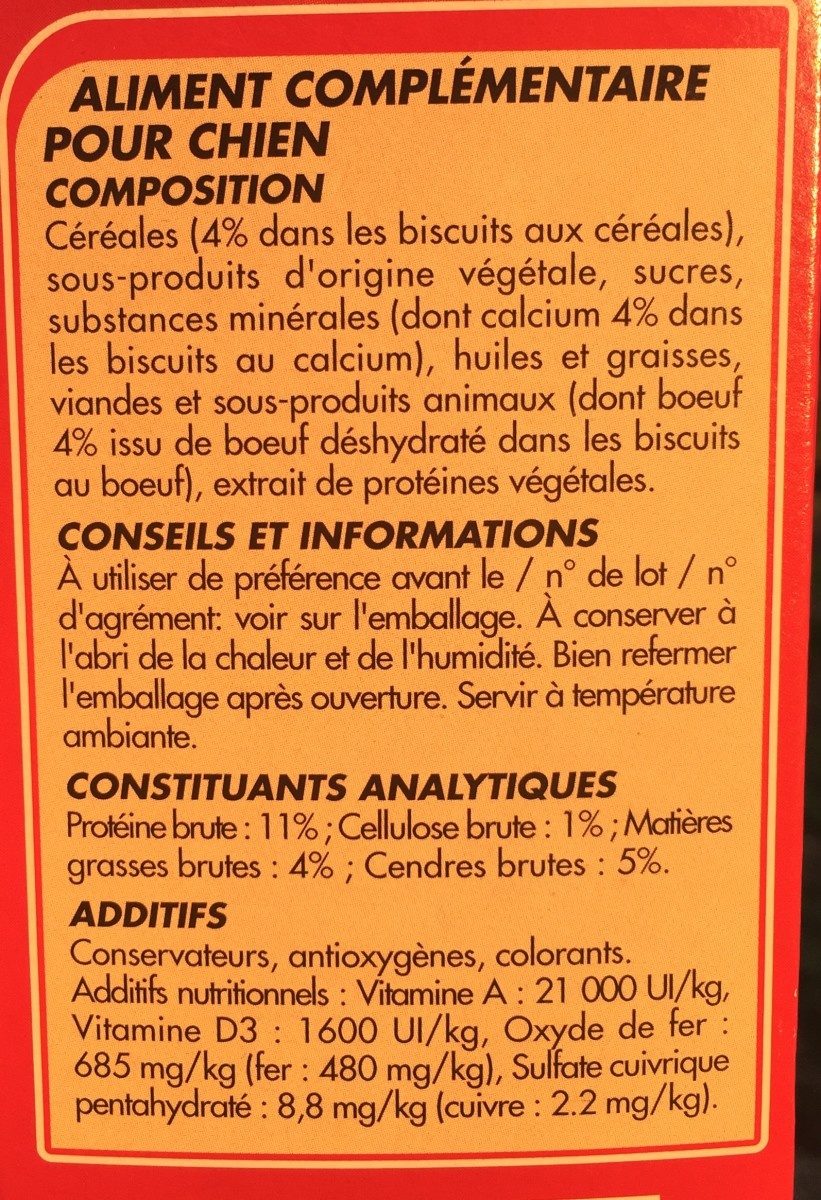 Netto Biscuits Croquants Au Calcium Cereales Viandes - Ingredients - fr
