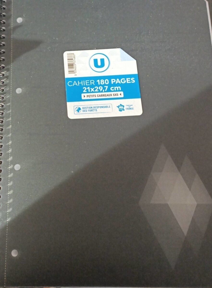 Cahier 180 pages 21x29 - Product - fr