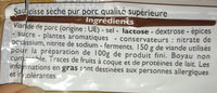 Saucisse sèche qualité supérieure - Ingredients - fr
