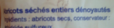 abricot secs - Ingredients