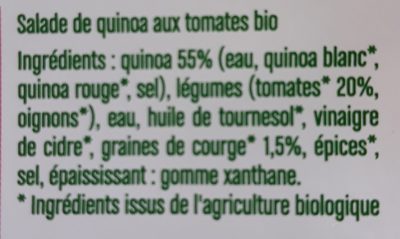 salade de quinoa bio 200g - Ingredients