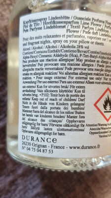 DURANCE BRUME D'OREILLER - Ingredients - fr