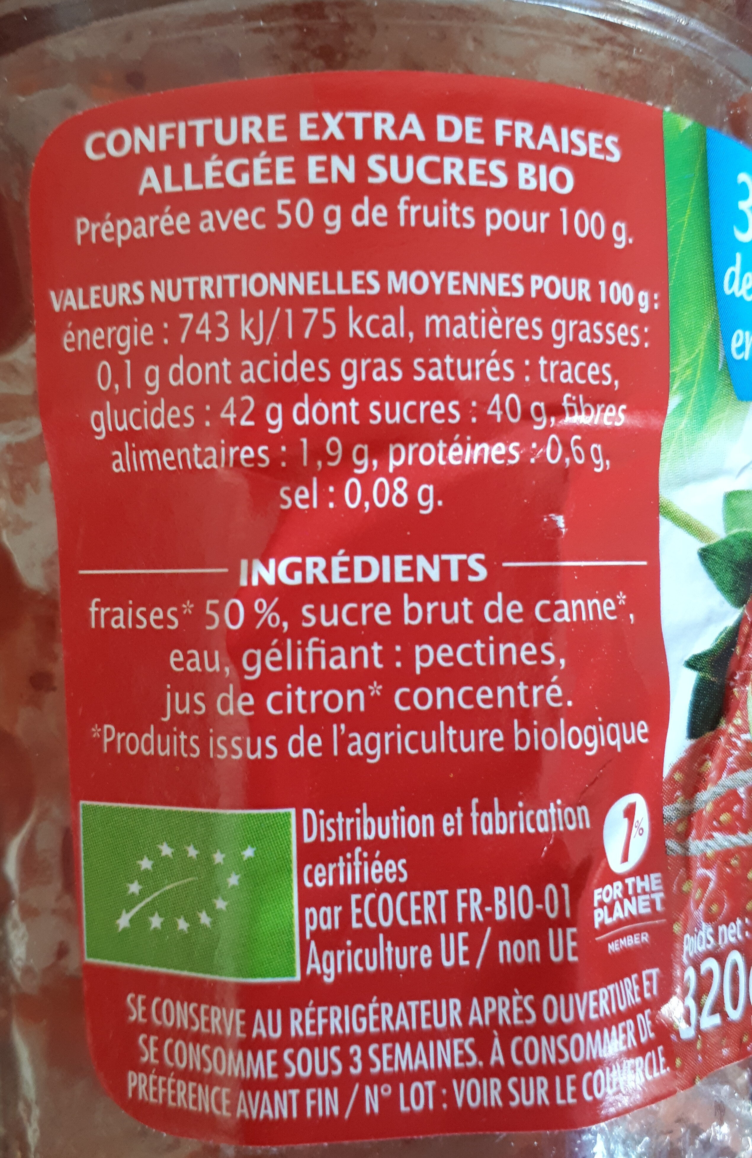 confiture extra fraise - Ingredients - fr