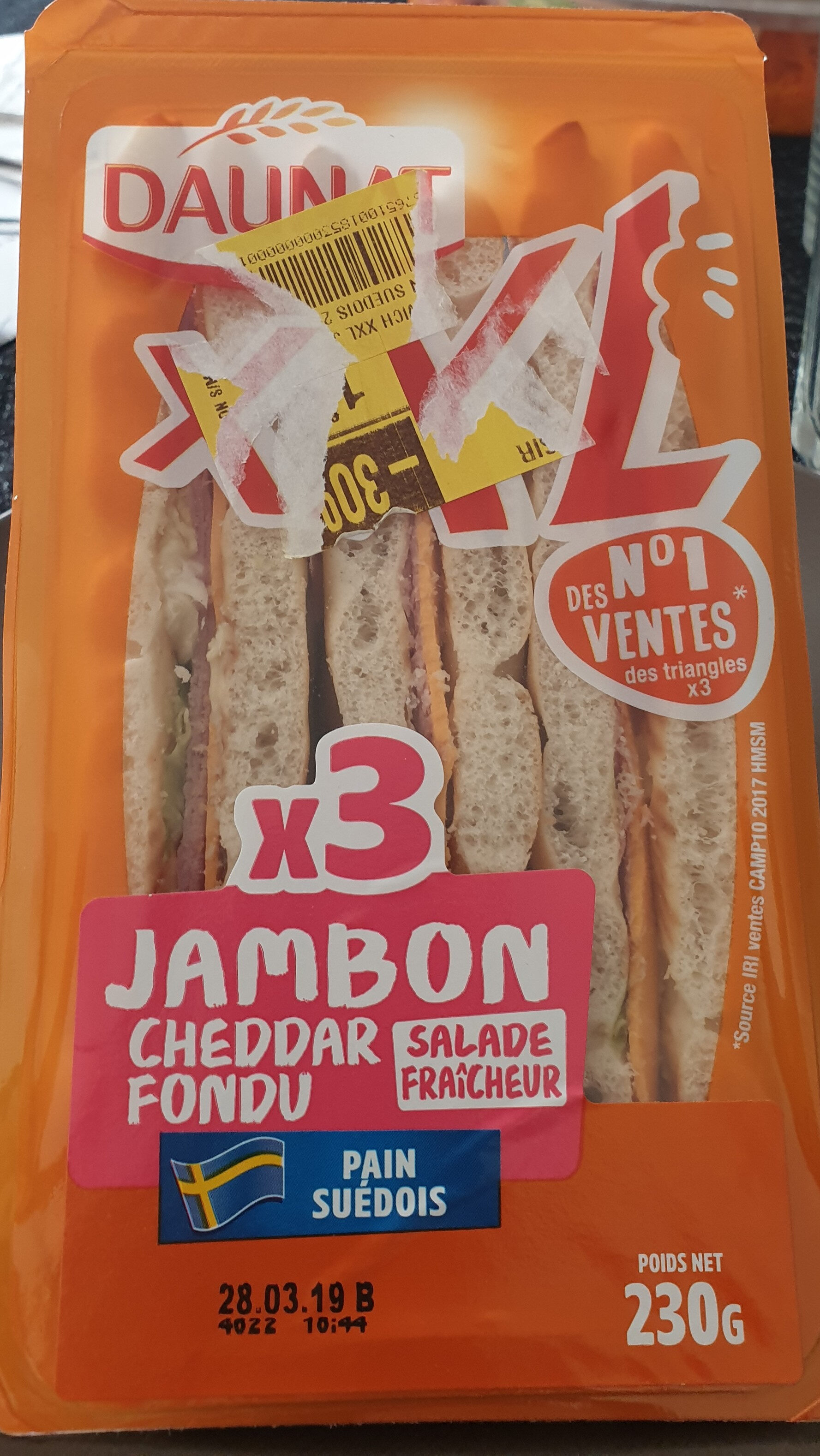Sandwich jambon cheddar XXL - Product - fr