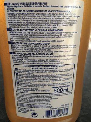 Liquidevaisselle - Ingredients