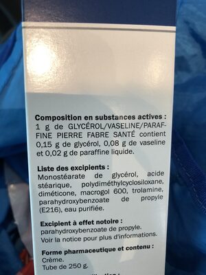 Glycérol Vaseline Paraffine - Ingredients