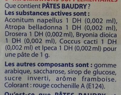 Baudry - Ingredients - fr