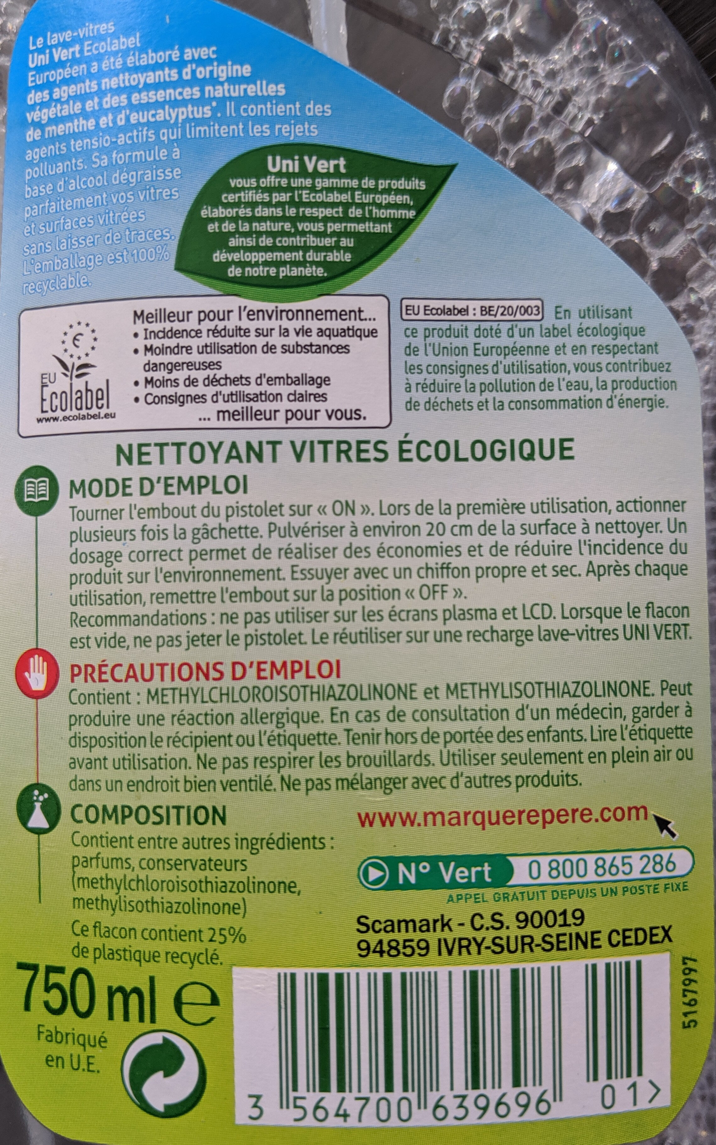 NETTOYANT VITRES ECOLOGIQUE - Product - fr