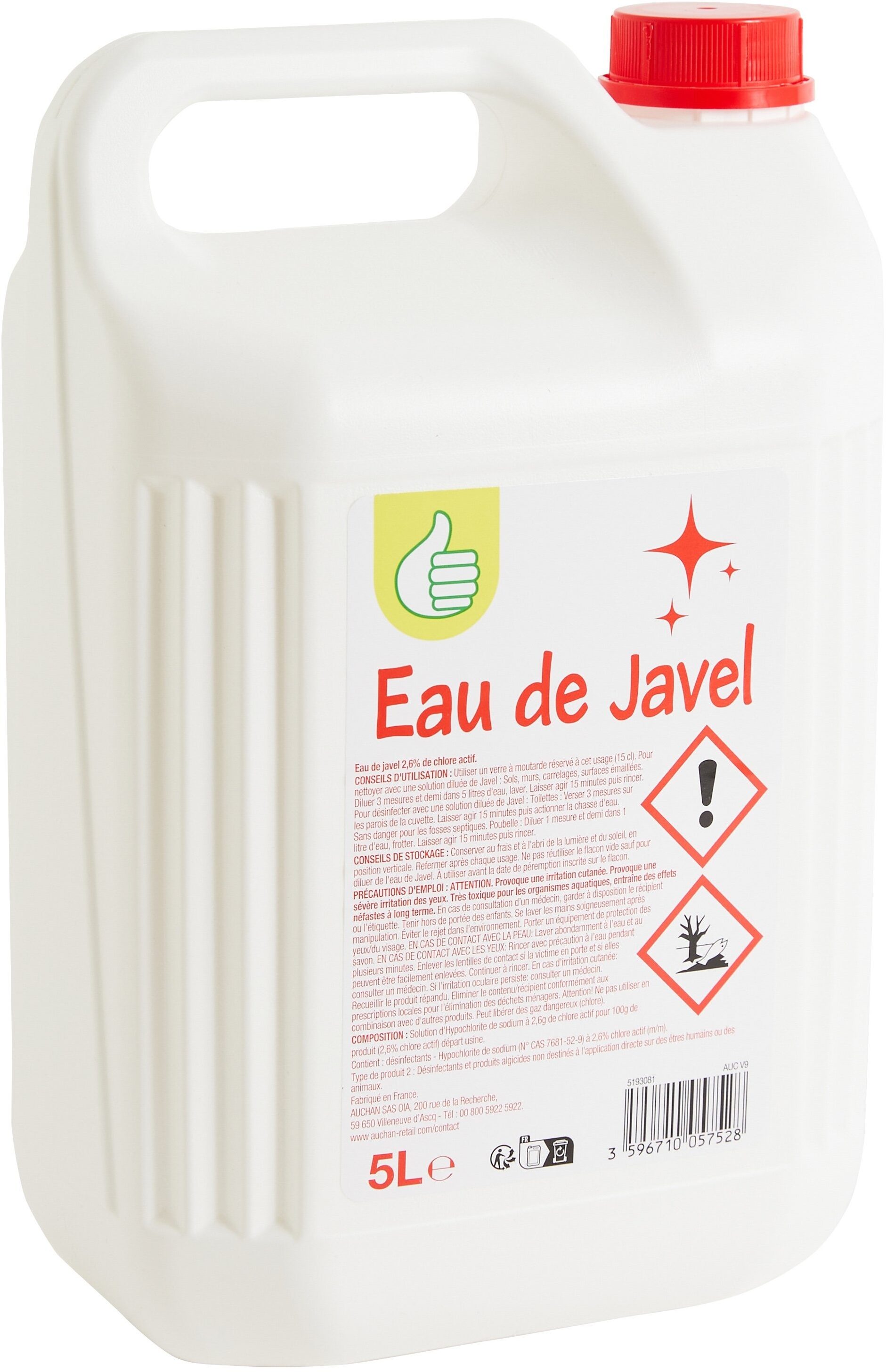 Eau de Javel 2.6% de chlore actif - Product - fr