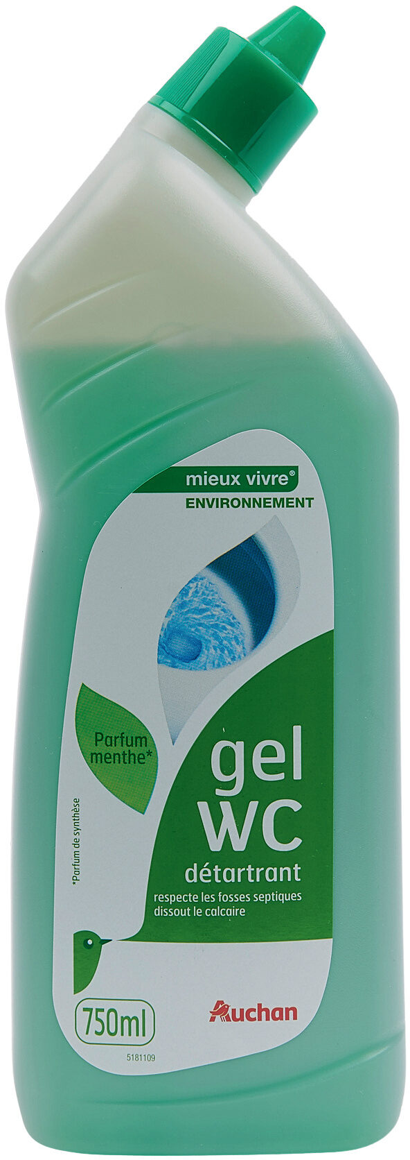 Auchan environnement gel wc detartrant menthe 750 ml - Product - fr