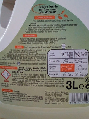 lessive lessive savon de Marseille - Ingredients
