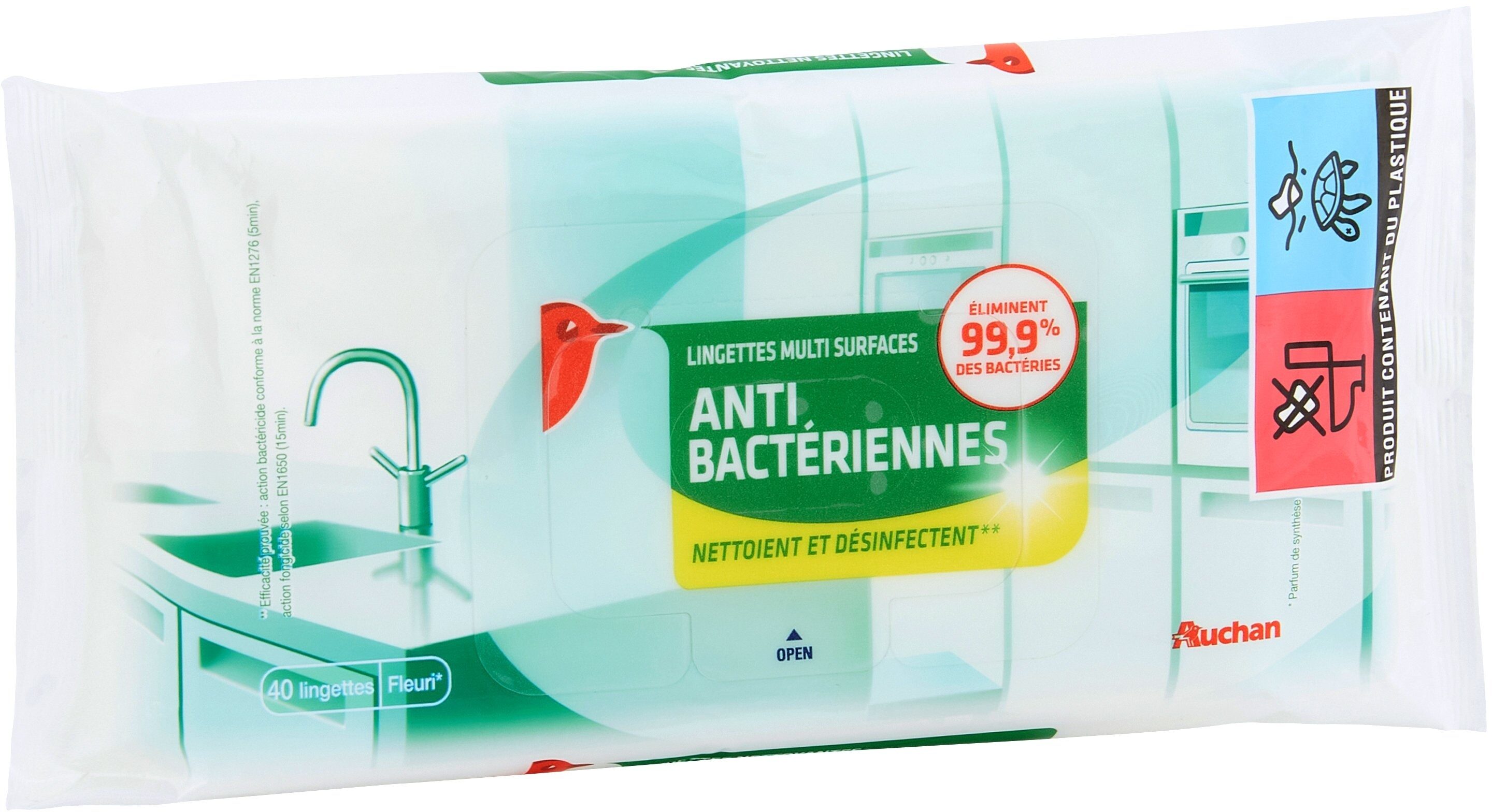 Lingettes nettoyantes multi-surfaces anti-bactériennes - Produit - fr