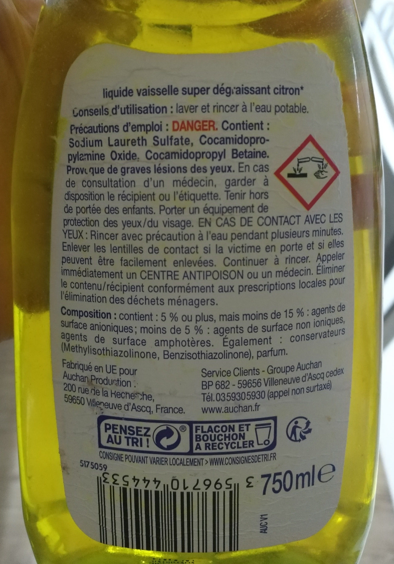 Tradi Citron super dégraissant - Ingredients - fr