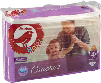 AUCHAN BABY : Couches taille 4+ x 46 - Product