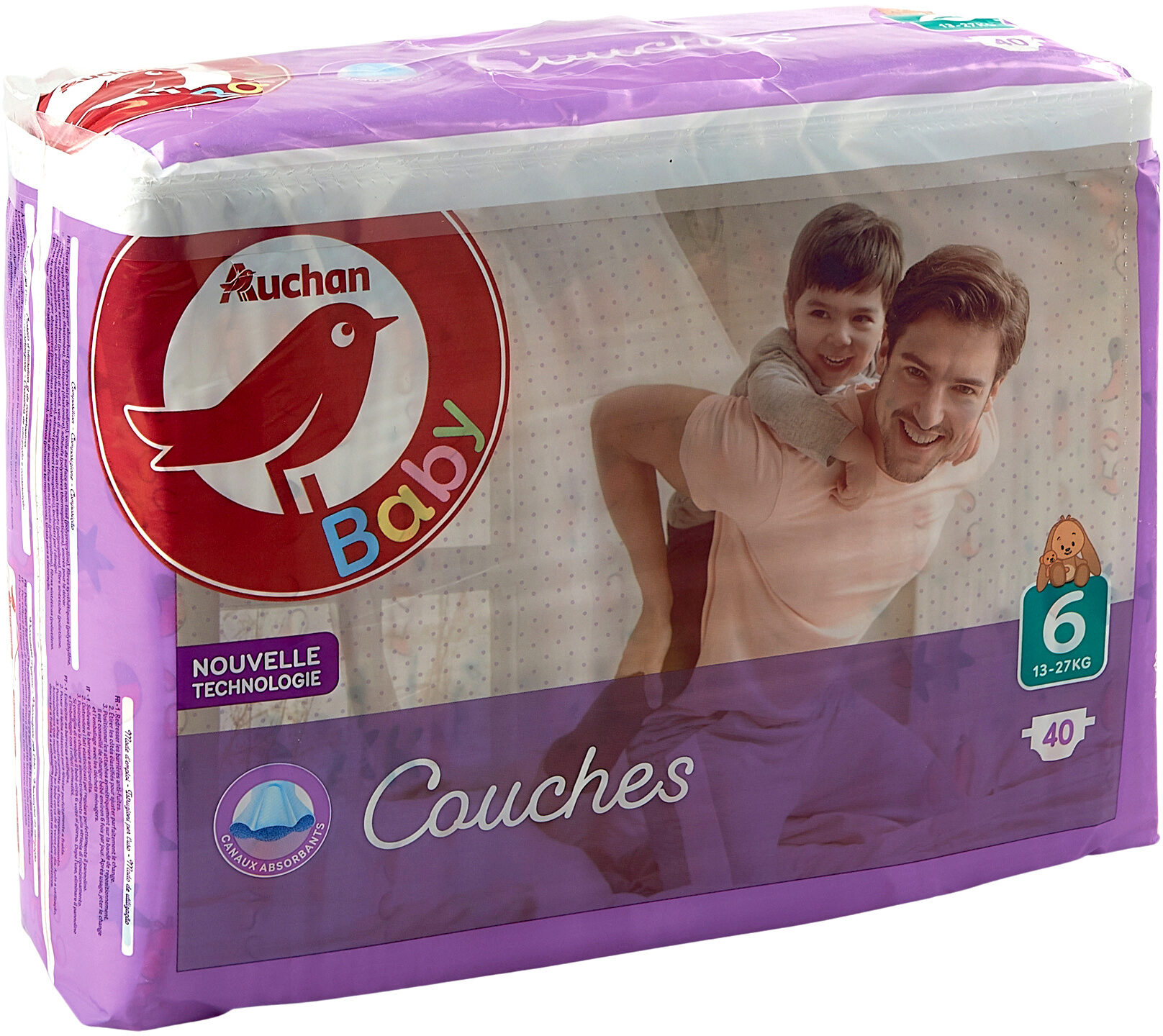 AUCHAN BABY : Couches taille 6 x 40 - Product - fr