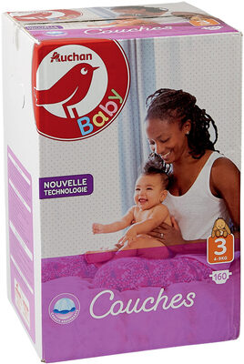 AUCHAN BABY : Couches taille 3 x 160 - Product