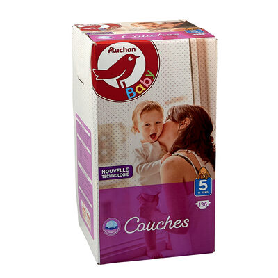AUCHAN BABY : Couches taille 5 x 136 - 1