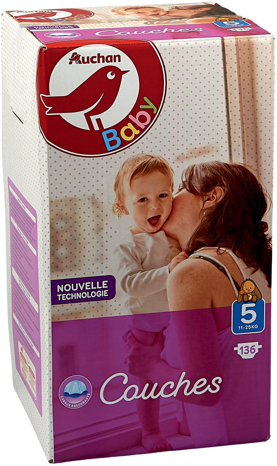 AUCHAN BABY : Couches taille 5 x 136 - Product - fr