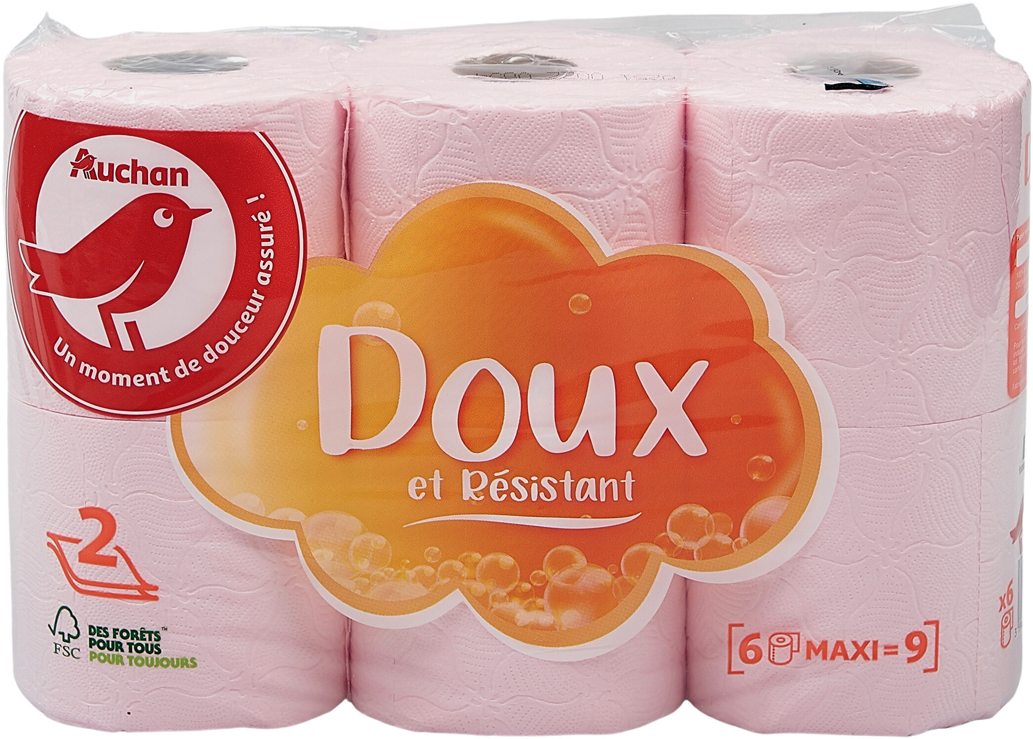 Papier toilette, Rose, 2 plis, Maxi - Produit - fr