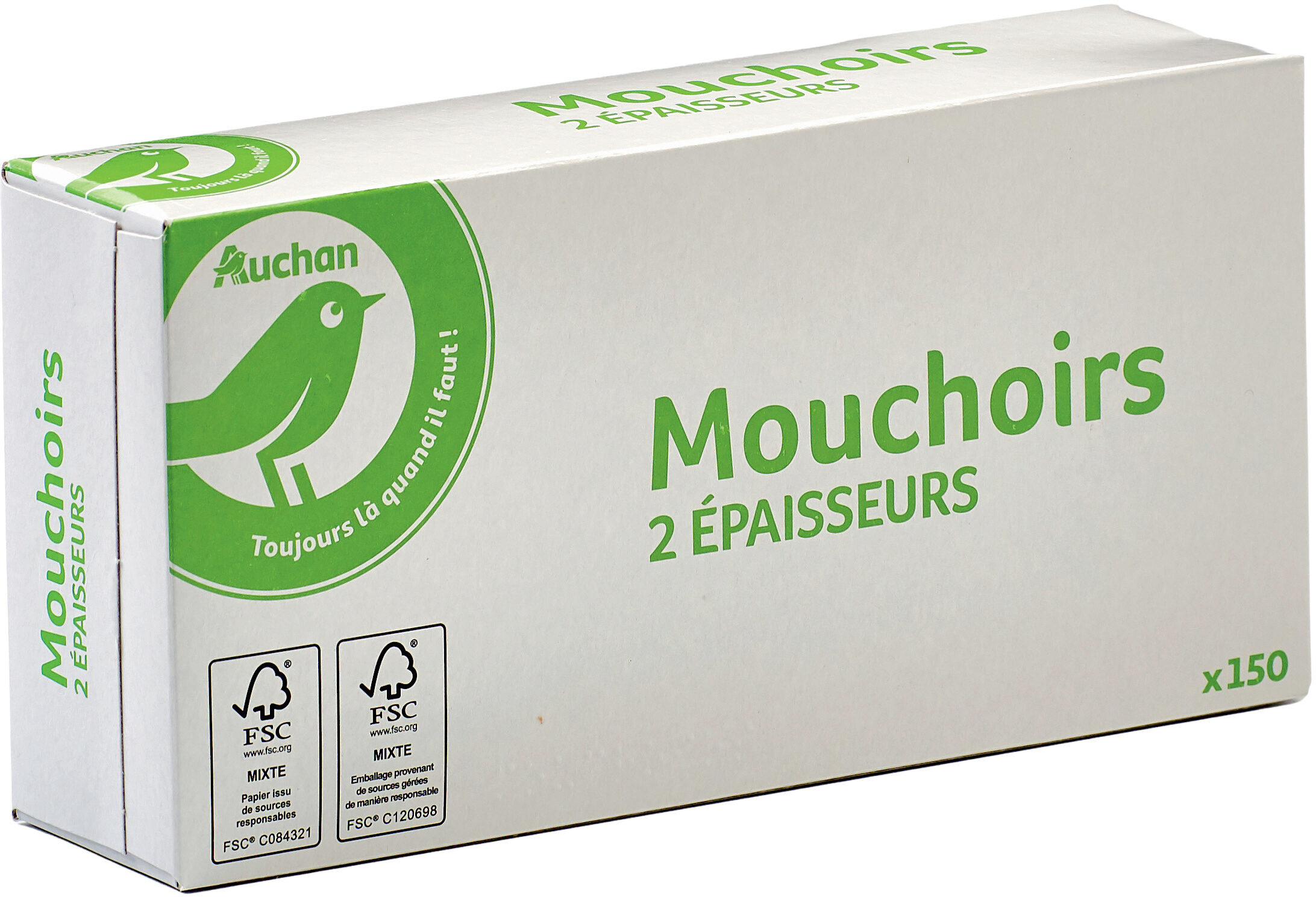 Auchan essentiel mouchoirs boite x150 - Produit - fr