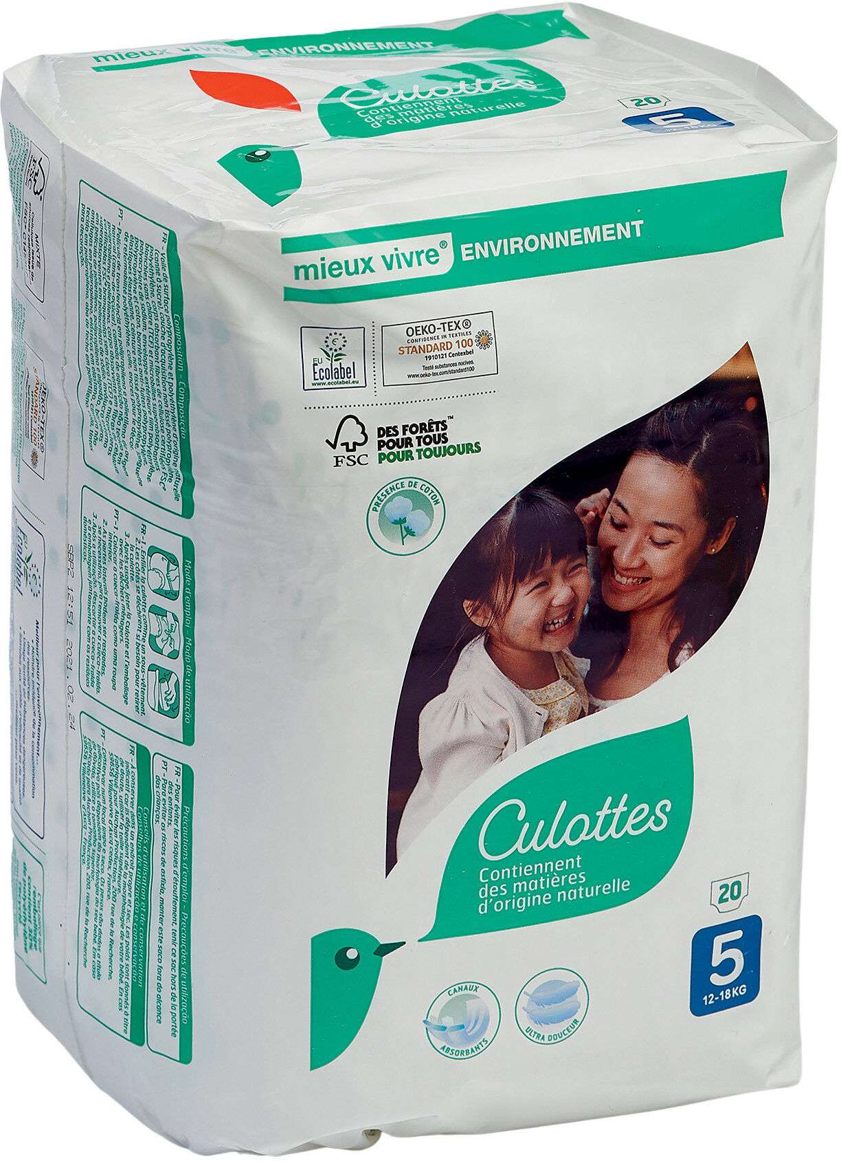 Culottes Taille 5 - 12-18kg x20 - Produit - fr