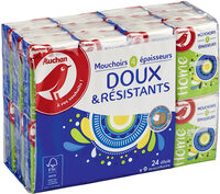 Auchan mouchoirs home etuis x24 doux et resistant - Produit - fr