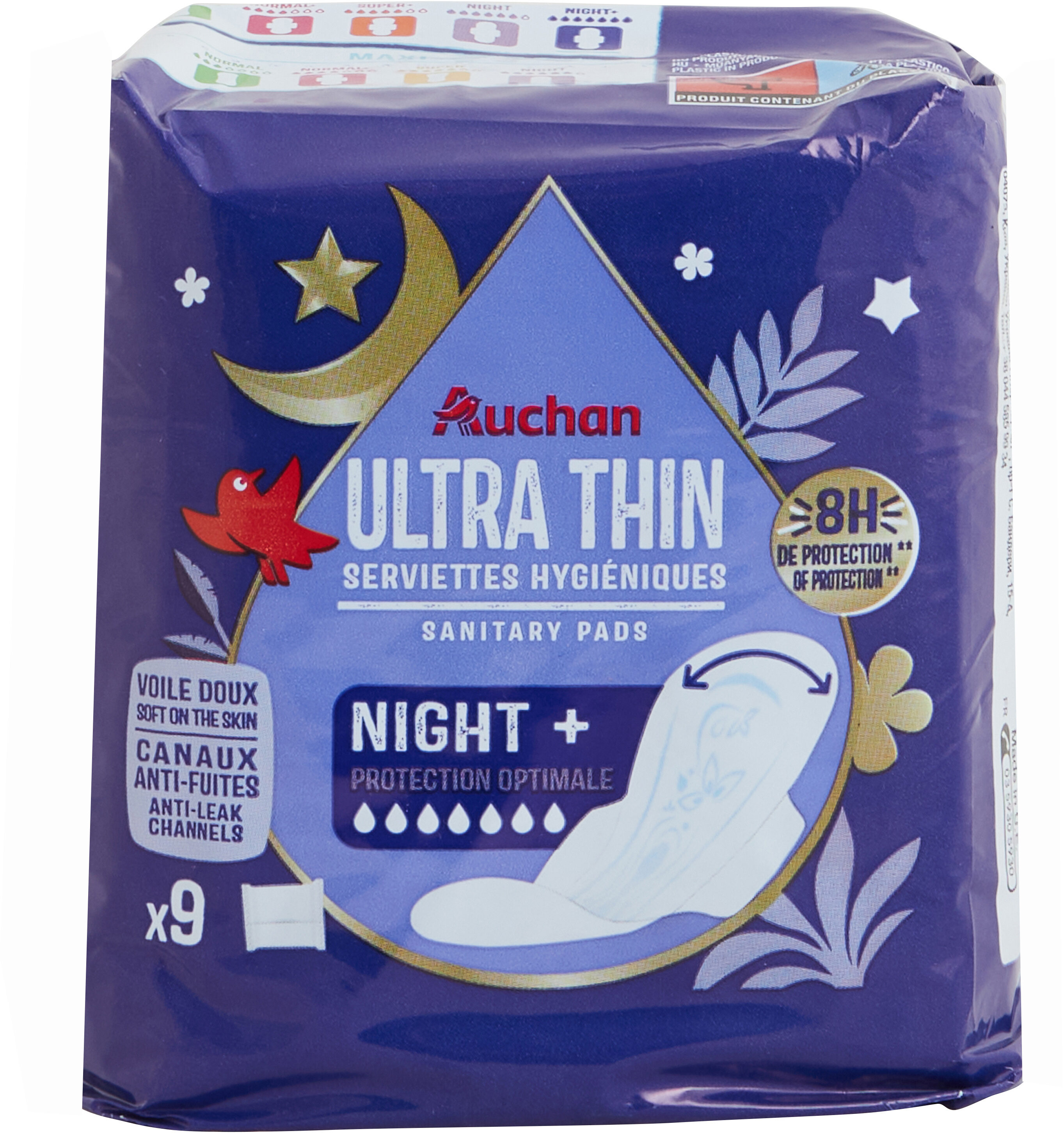 Serviettes hygiéniques ultra mince Night + - Product - fr